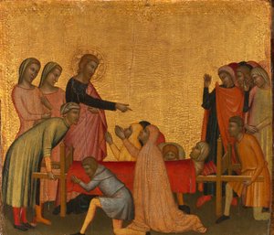Evangelisten Johannes vekker Satheus til live, ca. 1370.