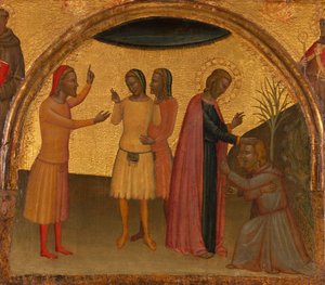 Evangelisten Johannes med Acteus og Eugenius, ca. 1370.