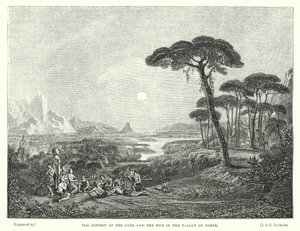 Konkurransen om lyren og røret i Tempe-dalen (gravering) av Francis (after) Danby