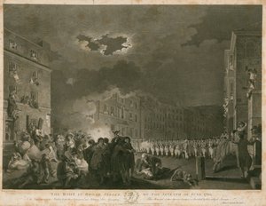 Opprøret på Broad Street, London, 7. juni 1780 (gravering)