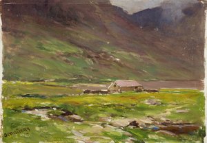 Lake Ogwen (olje på panel)