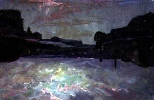 Elv-solnedgang