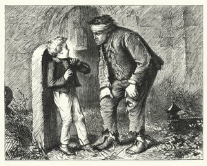 Illustrasjon for store forventninger av Charles Dickens (gravering)