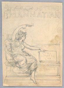 Design for omslaget til Manhattan Illustrated Monthly Magazine av Francis Augustus Lathrop