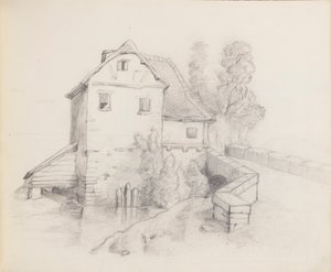 Møllehus ved en bekk av Francis Augustus Lathrop