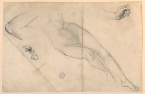 Nakenstudie av Francis Augustus Lathrop