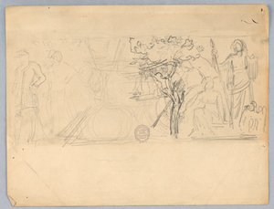 Skisse for et veggmaleri av Francis Augustus Lathrop