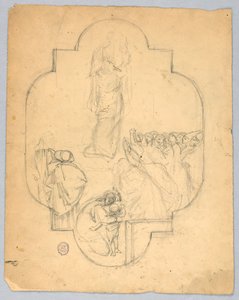 Skisse for et vindu eller tak av Francis Augustus Lathrop