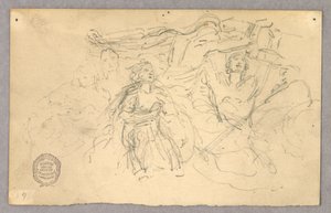 Skisse av figurgruppe for Ascension av Francis Augustus Lathrop