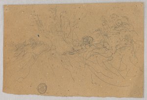 Skisse av figurgruppe for Ascension av Francis Augustus Lathrop
