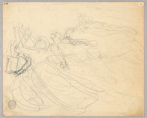 Skisse av figurgruppe for Ascension av Francis Augustus Lathrop