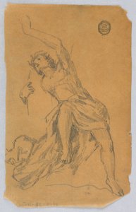 Skisse av figur med draperi av Francis Augustus Lathrop