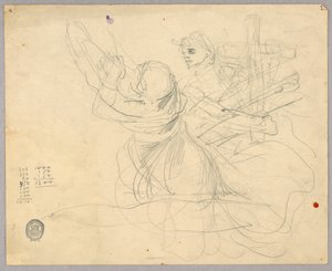Skisse av figurer for Ascension av Francis Augustus Lathrop