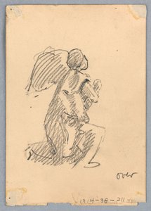 Skisse av knelende engel av Francis Augustus Lathrop