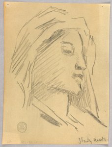 Skisse av kvinnens hode av Francis Augustus Lathrop