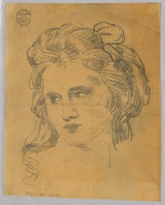 Skisse av kvinnens hode av Francis Augustus Lathrop