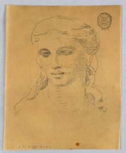 Skisse av kvinnens hode av Francis Augustus Lathrop