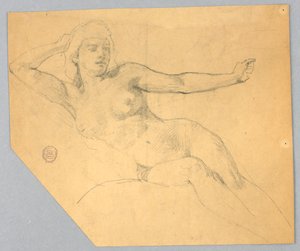 Skisse av en naken kvinne av Francis Augustus Lathrop