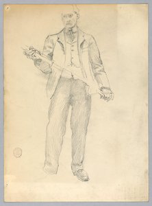 Skisse av en mann av Francis Augustus Lathrop