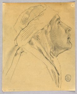 Skisse av et kvinnehode av Francis Augustus Lathrop