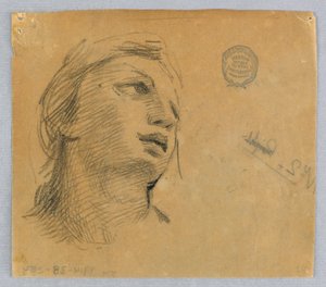 Skisse av et kvinnehode av Francis Augustus Lathrop