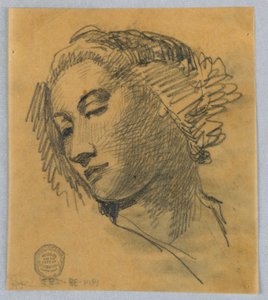 Skisse av et kvinnehode av Francis Augustus Lathrop