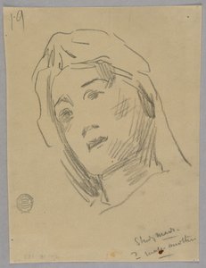 Skisse av et kvinnehode av Francis Augustus Lathrop