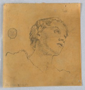 Skisse av et kvinnehode av Francis Augustus Lathrop