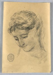 Skisse av et kvinnehode av Francis Augustus Lathrop