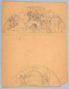 Skisser av to lunetter av Francis Augustus Lathrop