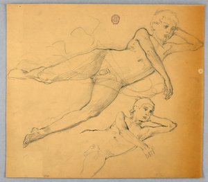 Studier av nakenfigur av Francis Augustus Lathrop