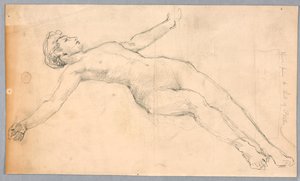 Studie for "Diana og hennes ledsagere blant konstellasjonene" av Francis Augustus Lathrop