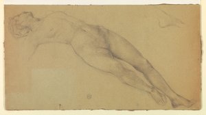 Studie for "Diana og hennes ledsagere blant konstellasjonene" av Francis Augustus Lathrop