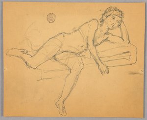 Studie av nakenfigur av Francis Augustus Lathrop