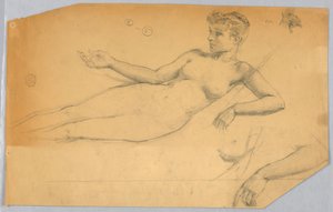 Studie av nakenfigur av Francis Augustus Lathrop