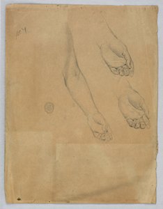 Tre studier av en venstrehånd av Francis Augustus Lathrop