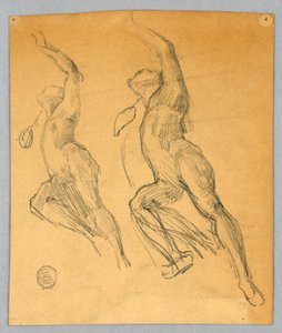 To skisser av en naken figur av Francis Augustus Lathrop