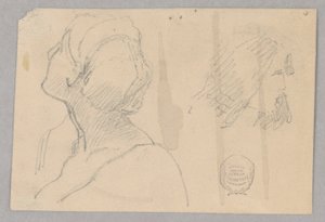 To skisser av et kvinnehode av Francis Augustus Lathrop