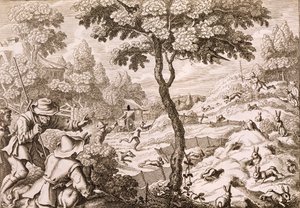 Cony Catching, gravert av Wenceslaus Hollar, 1671 av Francis Barlow
