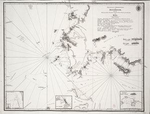 Kart over Boodroom-odden med Karabaghla-øyene og nordpunktet på Kos-øya ... av Francis Beaufort FRS ... 1811 av Francis Beaufort