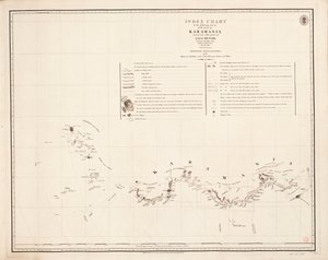 Indeksdiagram til følgende undersøkelse av kysten av Karamania av Francis Beaufort