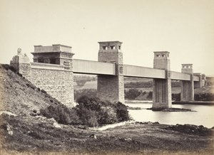 Bangor, Britannia-broen, fra Anglesey (258) av Francis Bedford
