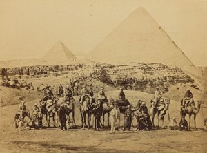 Gîzeh - Hans Kongelige Høyhet Prinsen av Wales#39; avreise og suite fra pyramidene av Francis Bedford
