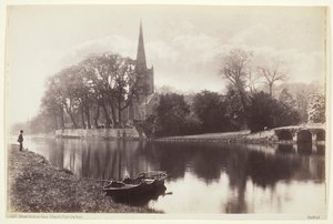 Stratford-on-Avon, Church from the Avon, 186094. av Francis Bedford