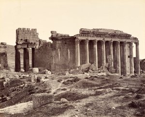 Jupiters tempel, fra nordøst, Baalbek av Francis Bedford