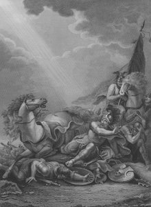 The Conversion of St Paul, Apostlenes gjerninger 9, vers 1-21 (gravering)
