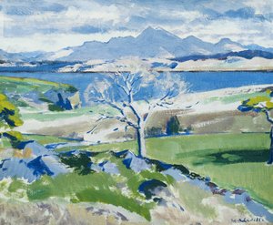 Ben Cruachan fra Achnacraig, Mull, ca. 1931 (olje på panel) av Francis Campbell Boileau Cadell