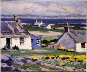 Cuil Phail Croft, The Two Crofts, Iona (olje på lerret) av Francis Campbell Boileau Cadell
