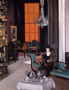 Interiør: The Orange Blind, ca. 1928 (olje på lerret)
