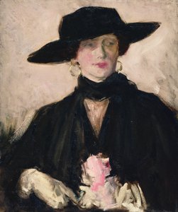 Lady in a Black Hat (olje på lerret)